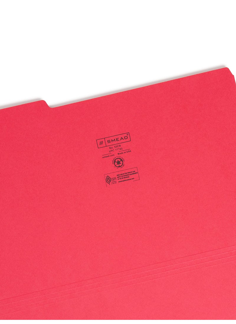 Smead Smead Colored File Folder, 1/3-Cut Tab, Legal Size, Red, 100 per Box (17743)  - Image 3