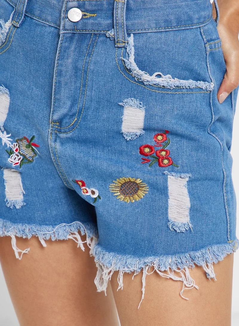 Ginger Distressed Denim Shorts