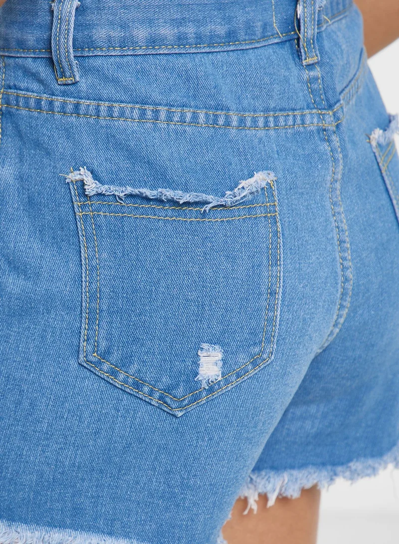 Ginger Distressed Denim Shorts