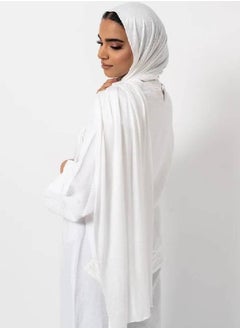 Generic Cotton Lycra scarf, 200*70, white color 