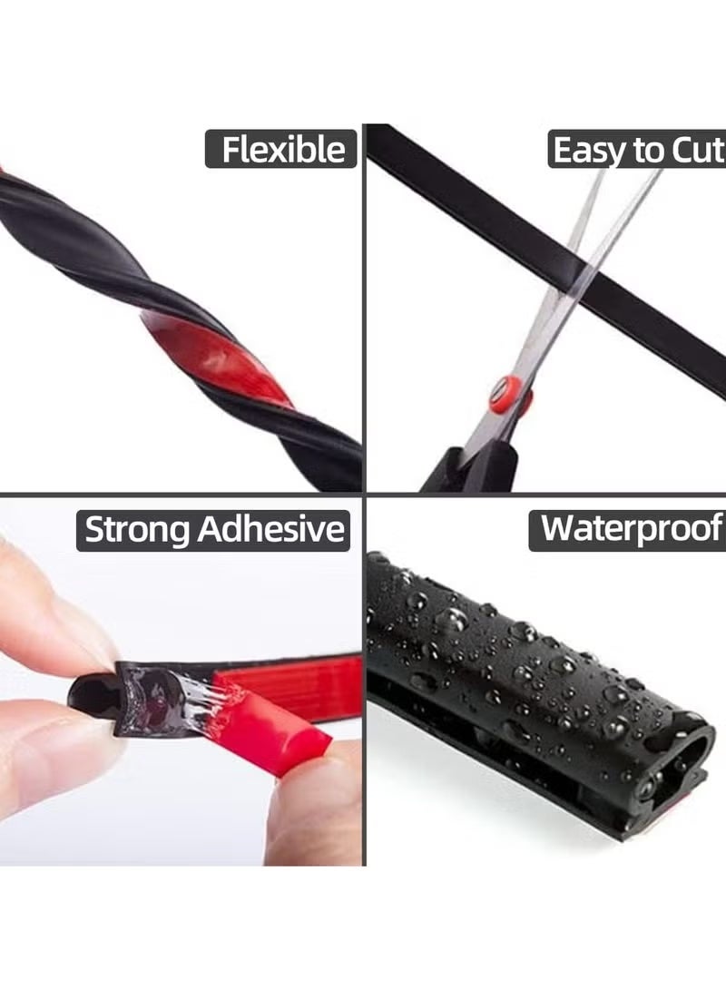 19.7Feet Door Weather Stripping Door Seal Strip,Self-Adhesive Rubber Door Insulation Weather Strip for Window and Door Soundproofing D Shape,Weatherstripping for Door Frame Gap Blocker(Black) - Image 4