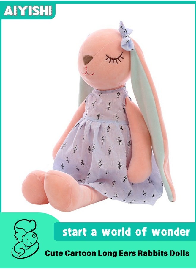 AIYISHI Cute Cartoon Long Ears Rabbits Dolls Baby Stuffed Plush Toys For Children Rabbit Sleeping Mat Stuffed Plush Toys Infants  - Image 1