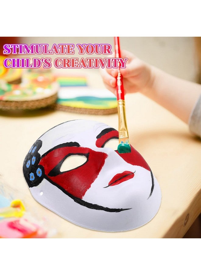 Aoriher Diy Full Face Masks White Craft Masks Plain Paper Mache Mask Blank Paintable Art Masks For Women Masquerade Halloween(50 Pieces) - Image 5