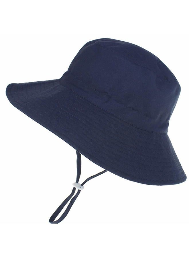 MaxNova Baby Sun Hat Toddler Summer UPF 50+ Baby Girl Bucket Hat Wide Brim Beach Hats for Baby Boys 0-5 Years 2pack, 2pack Solid Navy/Grey, 2-7 Years - Image 2