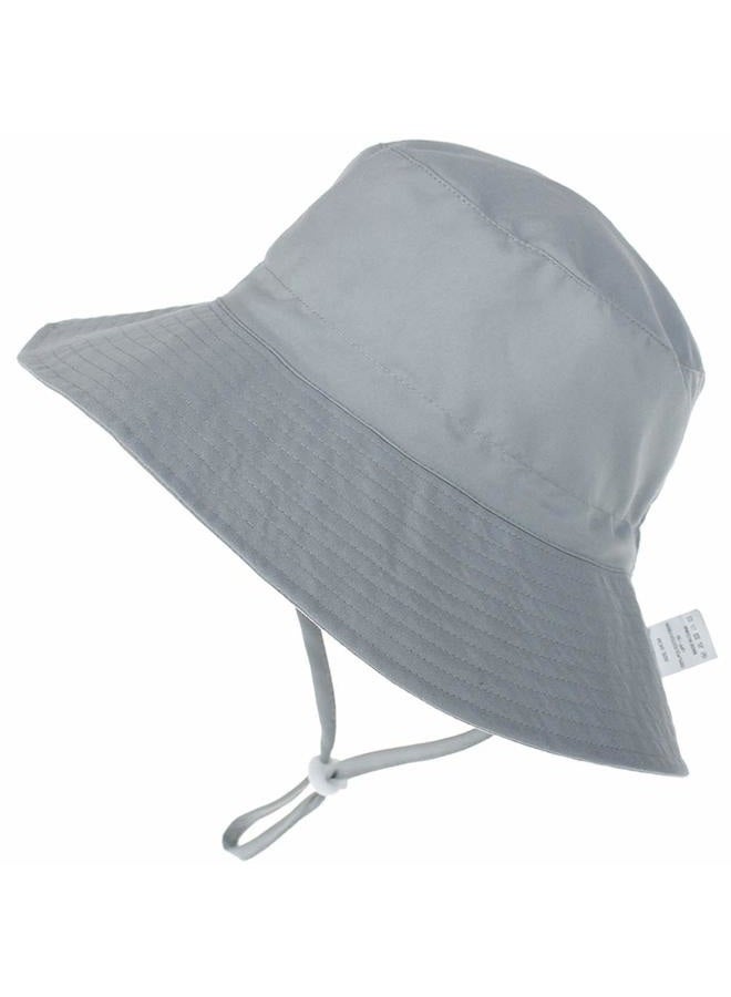 MaxNova Baby Sun Hat Toddler Summer UPF 50+ Baby Girl Bucket Hat Wide Brim Beach Hats for Baby Boys 0-5 Years 2pack, 2pack Solid Navy/Grey, 2-7 Years - Image 3