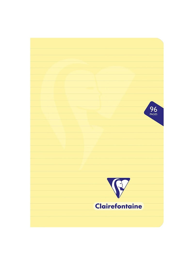 Clairefontaine 1-Piece A5 Size Mymesys Single Line Notebook With Plastic Cover 96 Sheets Pastel Yellow - Image 1