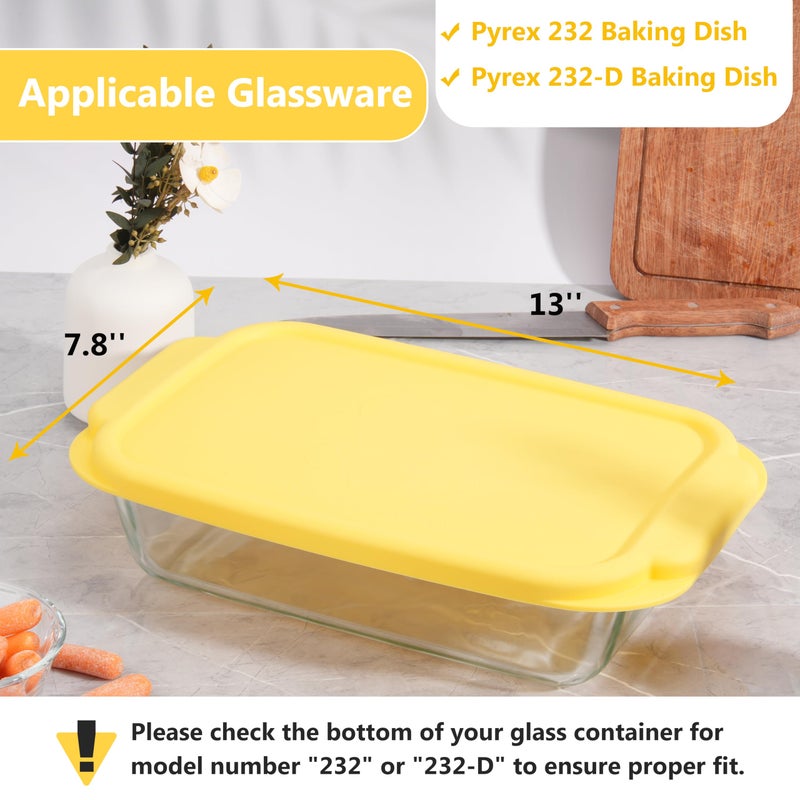 Purekra Silicone Lids for Pyrex 232ä¸¨232-D Glass Baking Dish, 1 Pack Silicone Lid for Pyrex Glass Baking Dish, Dishwasher & Freezer & Microwave Safe (Baking Dish Not included) - Image 2