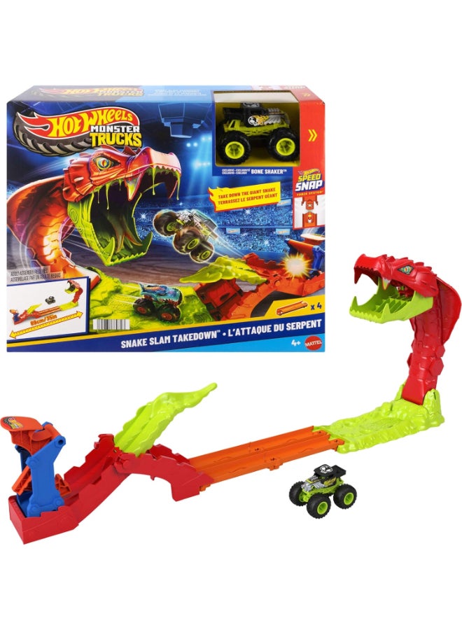 Hot Wheels Monster Trucks Snake Slam Takedown Playset - Image 2