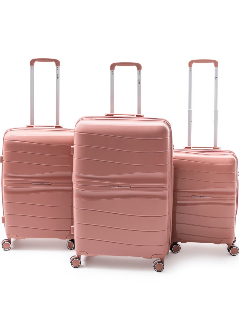 اي ديد مجموعة حقائب سفر قابلة للتوسيع وغير قابلة للكسر مكونة من 3 قطع مع قفل TSA، مجموعة حقائب سفر مصنوعة من مادة البولي بروبلين مع عجلات دوارة للرجال والنساء, بألضافة الي ثلاثة اغطية من مادة PVC - Image 1