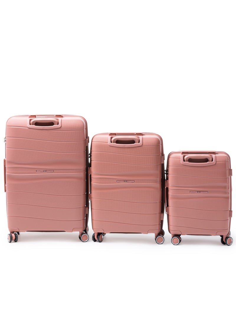 اي ديد مجموعة حقائب سفر قابلة للتوسيع وغير قابلة للكسر مكونة من 3 قطع مع قفل TSA، مجموعة حقائب سفر مصنوعة من مادة البولي بروبلين مع عجلات دوارة للرجال والنساء, بألضافة الي ثلاثة اغطية من مادة PVC - Image 4