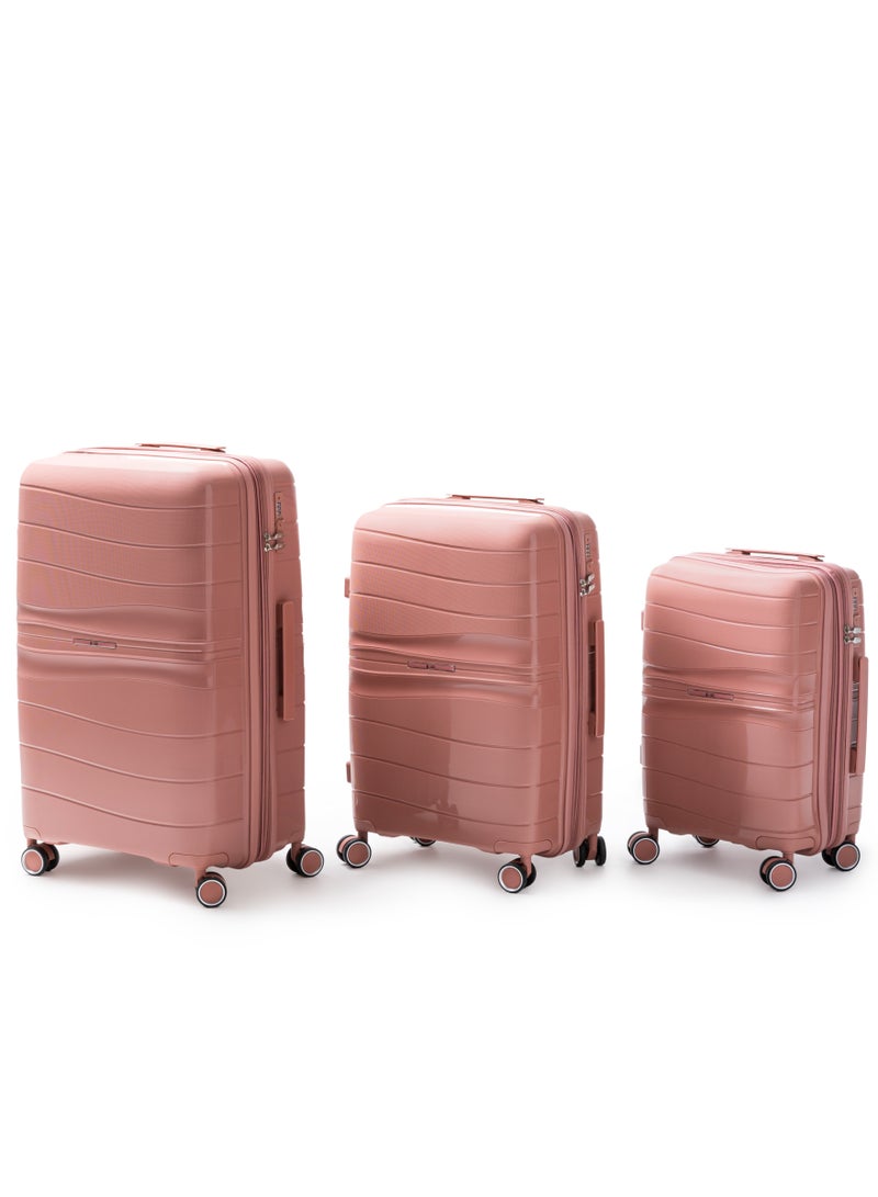 اي ديد مجموعة حقائب سفر قابلة للتوسيع وغير قابلة للكسر مكونة من 3 قطع مع قفل TSA، مجموعة حقائب سفر مصنوعة من مادة البولي بروبلين مع عجلات دوارة للرجال والنساء, بألضافة الي ثلاثة اغطية من مادة PVC - Image 5