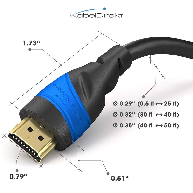 KabelDirekt – 4K HDMI Cable – 10m & Longer HDMI Cables (7.5m–22.5m) – German-Engineered HDMI Lead – Supports 4K@60Hz, UHD, HDR, ARC, Ethernet – HDMI Cable for HDTV, PC, PS5, Xbox, Switch - Image 5
