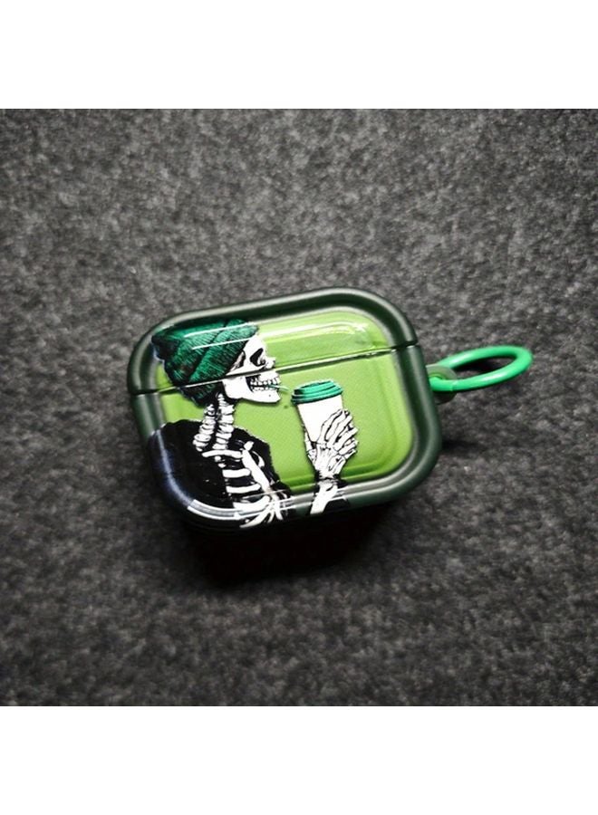 Green Skull Hat 3D Frame Case For Airpods Pro2 Halloween Creative Transparent - Image 1