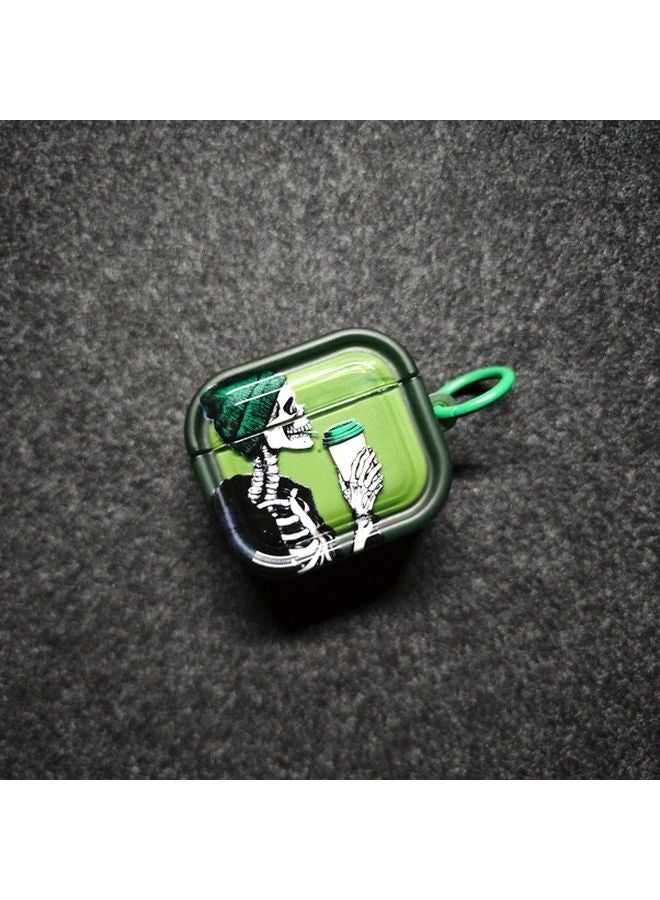 Green Skull Hat 3D Frame Case For Airpods Pro2 Halloween Creative Transparent - Image 5