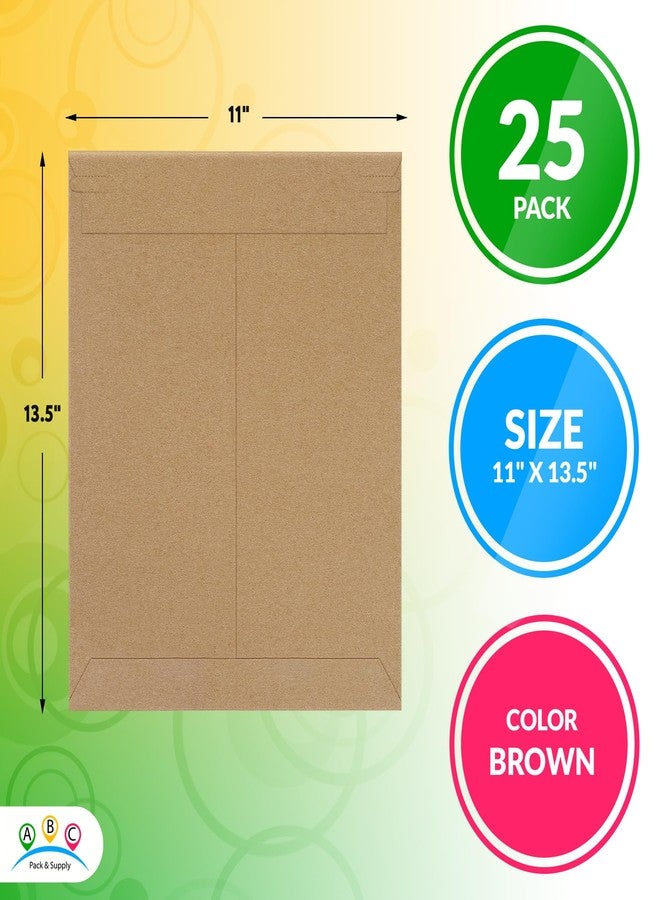 ABC PACK & SUPPLY Rigid Mailers 11 x 13.5 Inch, Brown Cardboard Envelopes, Self Seal Tear Strip, 550 GSM Paperboard, Stay Flat Design, Pack of 25 - Image 2