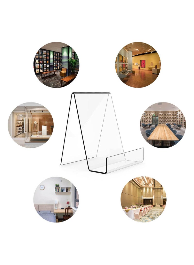 تي بي جي بي حامل كتب أكريليك شفاف مكون من 3 قطع، حامل عرض كتب شفاف من الأكريليك الشفاف، حامل لوحة كتب من الأكريليك الشفاف، حامل عرض طاولة لعرض الكتب والدفاتر والكتب المصورة - Image 3