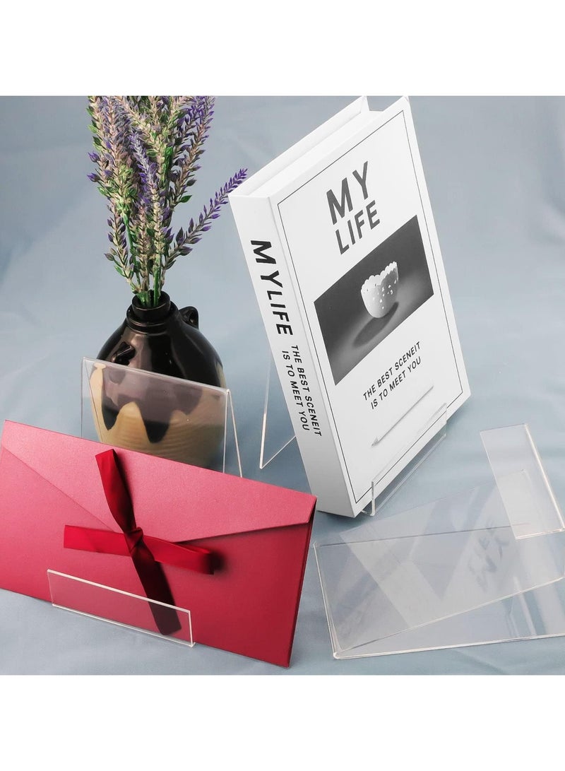 تي بي جي بي حامل كتب أكريليك شفاف مكون من 3 قطع، حامل عرض كتب شفاف من الأكريليك الشفاف، حامل لوحة كتب من الأكريليك الشفاف، حامل عرض طاولة لعرض الكتب والدفاتر والكتب المصورة - Image 5