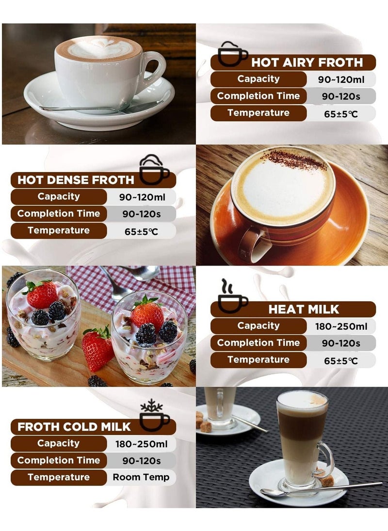 Generic Milk Frother, 4 in 1 Electric Milk Steamer, Automatic Hot and Cold Foam Maker , 12 oz/350ml Detachable Milk Steamer for Coffee, Latte, Hot Chocolates, Cappuccino  - Image 4