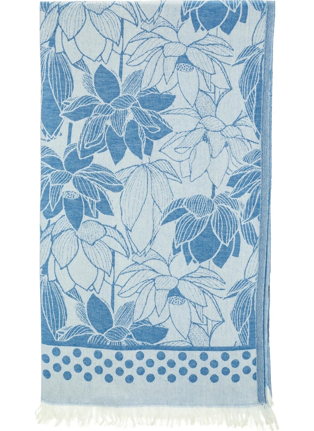 Rosa Bianca - Blue Lotus Pattern Jacquard Cotton Loincloth - Image 1