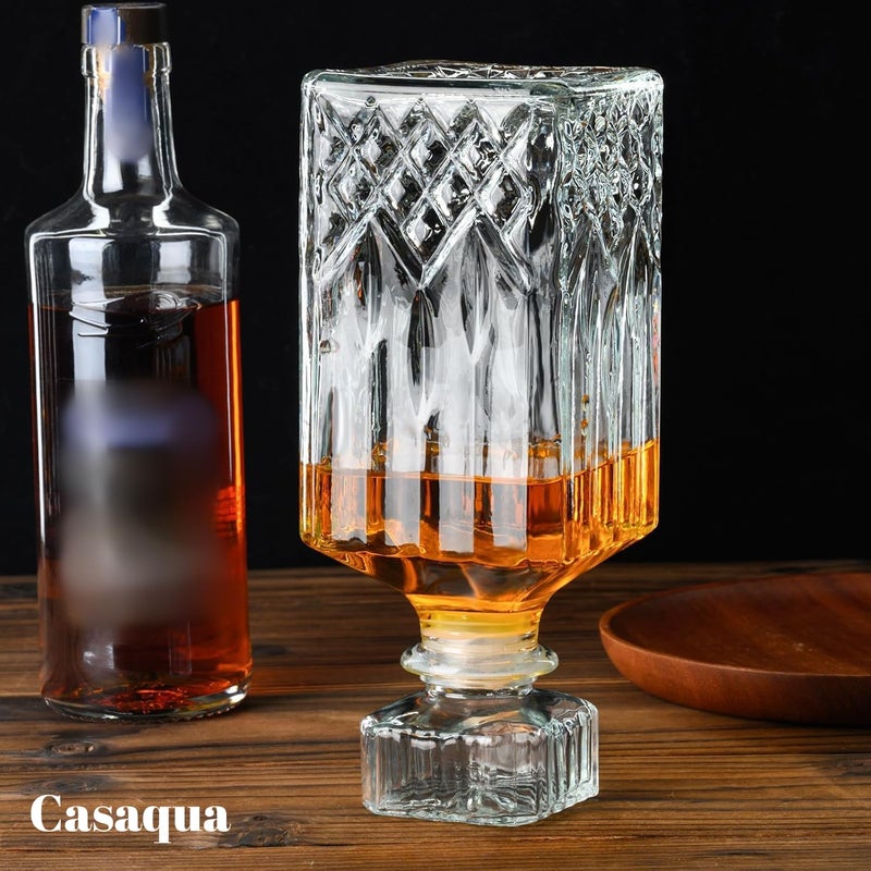CASAQUA CASAQUA Whiskey Decanter, Crystal Decanters for Alcohol with Glass Stopper, Gift Boxed Bourbon Decanter, Whiskey Gifts for Men, Whiskey Decanter Sets for Men, Decanter for Whiskey (750ML, Pack of 1)  - Image 5