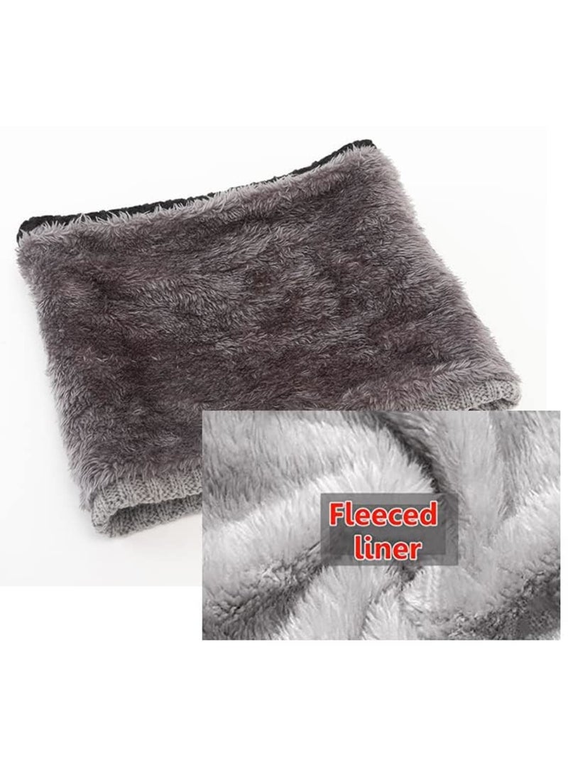 Luckam Winter Fleece Neck Warmer Mens Ski Mask Face Warmer Neck Gaiter Neck Scarf Women Thick Windproof 2 Pack - Image 5