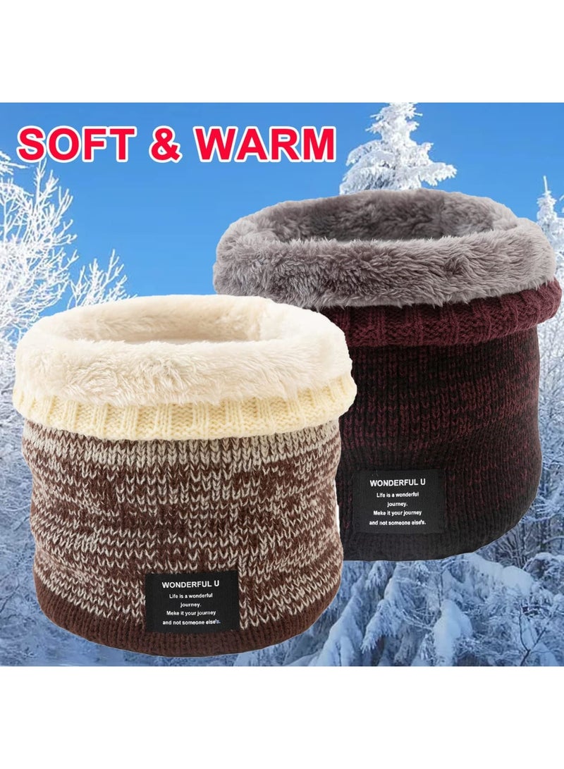 Luckam Winter Fleece Neck Warmer Mens Ski Mask Face Warmer Neck Gaiter Neck Scarf Women Thick Windproof 2 Pack - Image 2