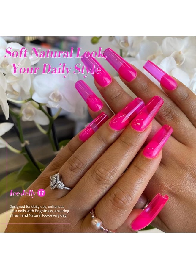 Born Pretty Jelly Gel Nail Polish Jelly Neon Hot Pink Gel Polish Translucent Sheer Ice Gel Polish Nail Art Manicure Salon Diy At Home  - Image 2