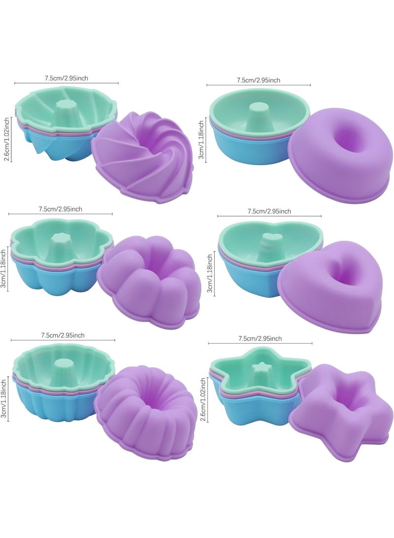 24Pcs Non-Stick Silicone Donut Molds, 2.75 Inch Reusable Baking Cups, Heat Resistant Mould for Muffin Jelly Bagel Dessert Making - Image 2
