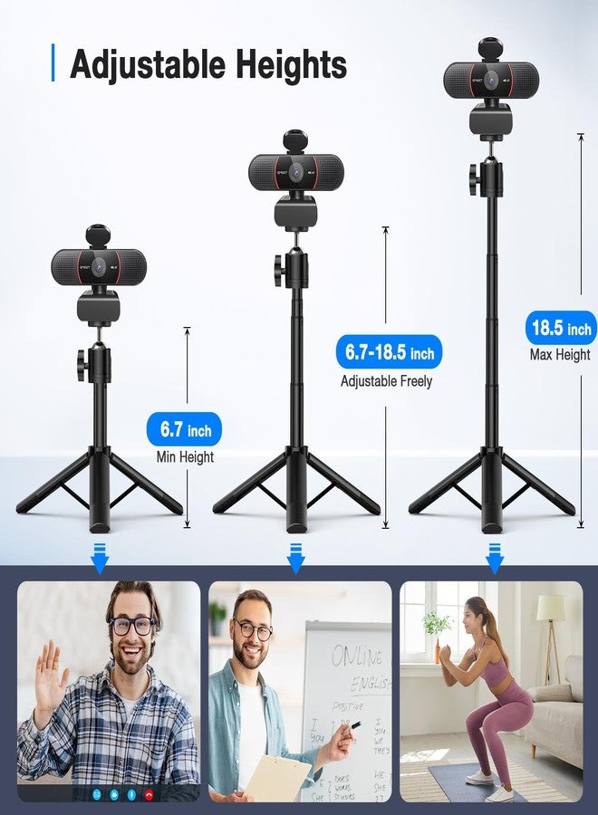 eMeet Webcam C960 4K Kit, Ultra HD Webcam with Lens Cap and Dual Microphones, Auto Focus PDAF, 73° Streaming Camera, 4K Camera with Stand - Image 2