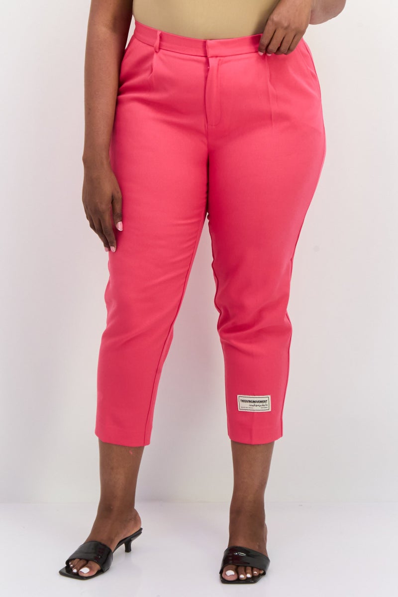 The Giving Movement Women Regular Fit Brand Logo Straight Leg Pants, Pink - Image 1