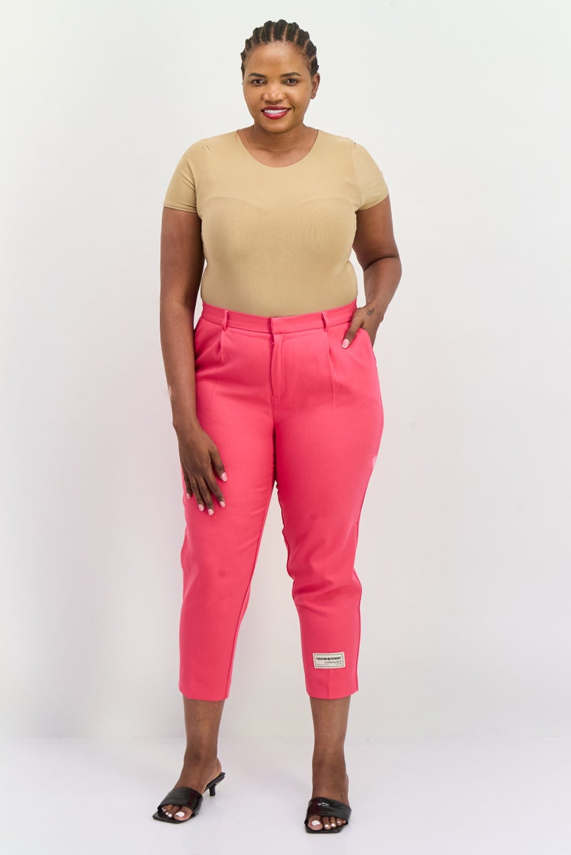The Giving Movement Women Regular Fit Brand Logo Straight Leg Pants, Pink - Image 2