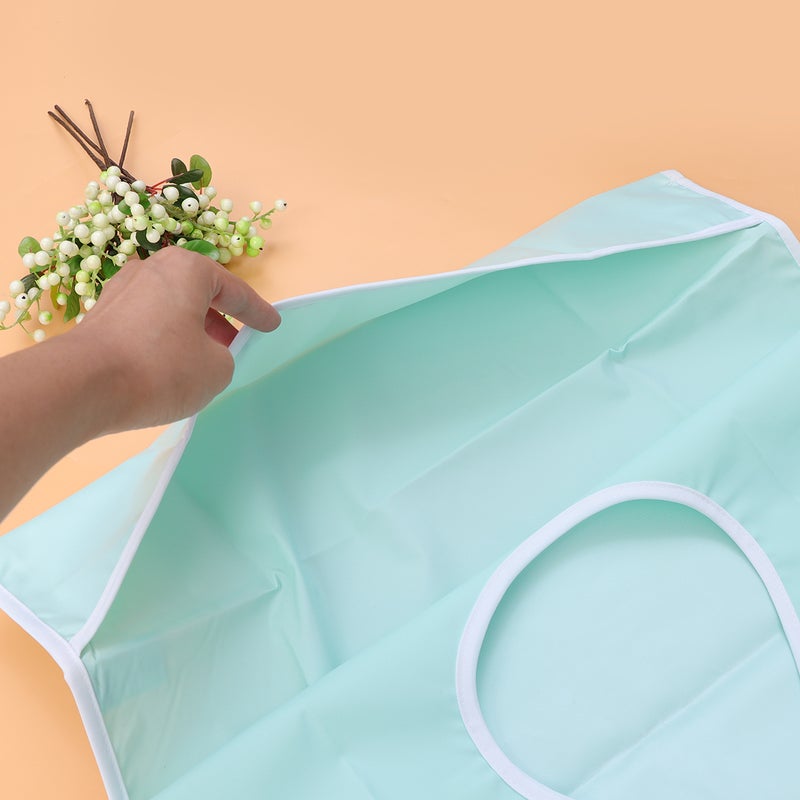 2pcs Delicate Dinner Bib Rice Bag Bib for the Aged Adult Use Single Light Green - Image 3