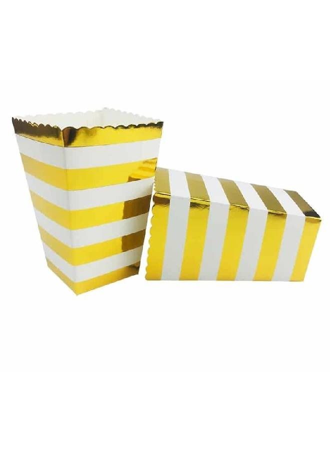 ThePartyPopper Gold Horizontal Striped Popcorn boxes - Image 1