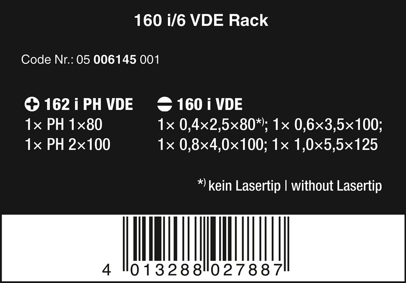 Wera - 5006145001 Kraftform Plus 160i/6 Insulated Professional Screwdriver Set, 6-Piece - Image 2
