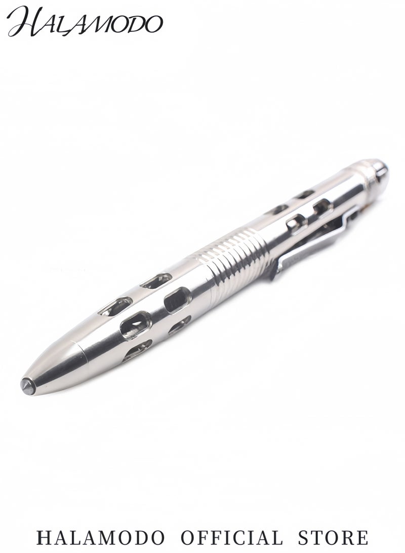 HALAMODO Titanium Tactical Multi Function Pen with LED Light Portable Bolt Action Writing Tool with Anti Roll Grip Outdoor Survival Emergency Pen  - Image 5
