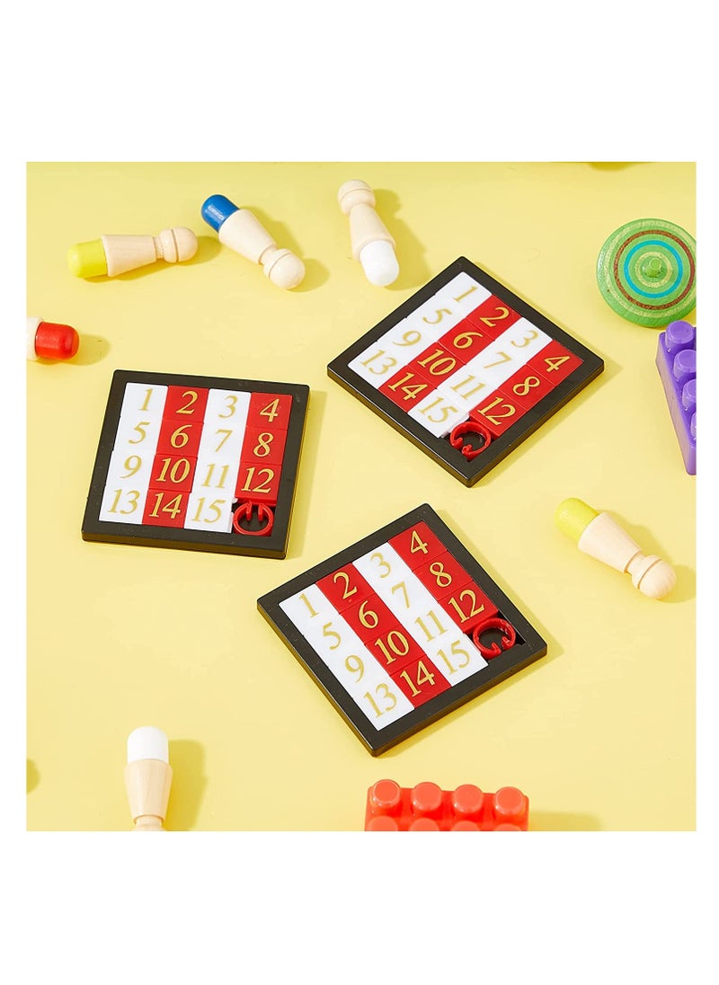 SYOSI - Number Slide Puzzles, 15 Puzzle Slide Game Number Slide Brain Teaser, IQ Educational Learning Tool, Number Learning Educational Toys for Party Favor, 2.6 x 2.6 Inch, 12 Pcs - Image 1