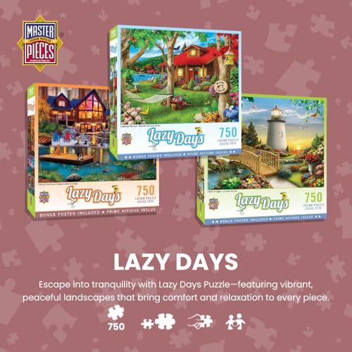Masterpieces 750 Piece Jigsaw Puzzle for Adults and Family - Lakeside Retreat - 18"x24" - Image 3