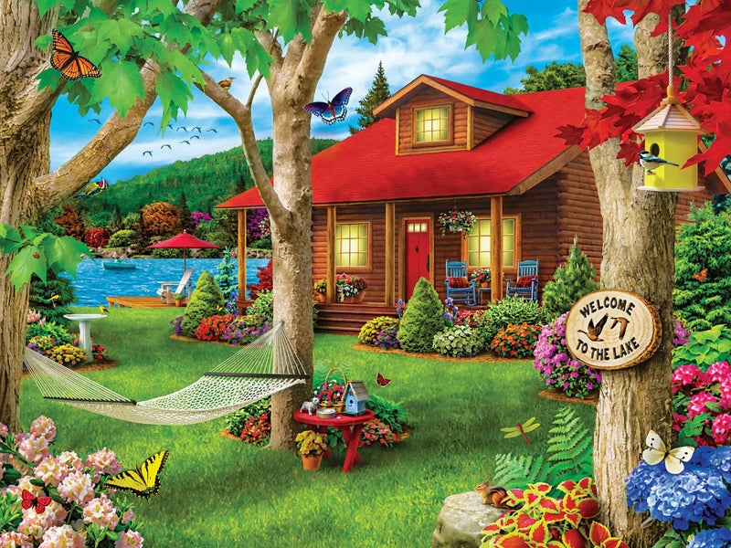 Masterpieces 750 Piece Jigsaw Puzzle for Adults and Family - Lakeside Retreat - 18"x24" - Image 2
