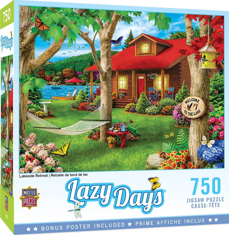 Masterpieces 750 Piece Jigsaw Puzzle for Adults and Family - Lakeside Retreat - 18"x24" - Image 1