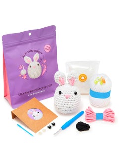 SYOSI Beginner Crochet Kit, Starter Set with Step-by-Step Video Tutorials, Includes Amigurumi Supplies, DIY Knitting for Adults & Kids, Crochet Bunny Animals  - Image 1