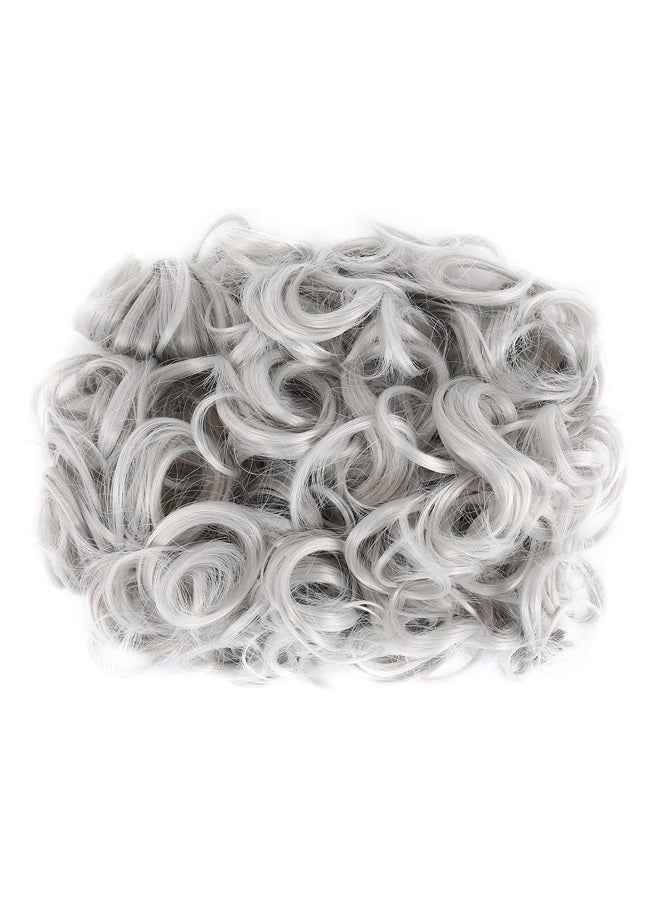 ELAINE Combs Messy Bun Hair Piece Curly Dish Hair Buns Extension Thick Chignon Hairpiece Clip in Ponytail Scrunchies Hair Pieces for Women (Honey Blonde Tip Bleach Blonde-#43B) - Image 3