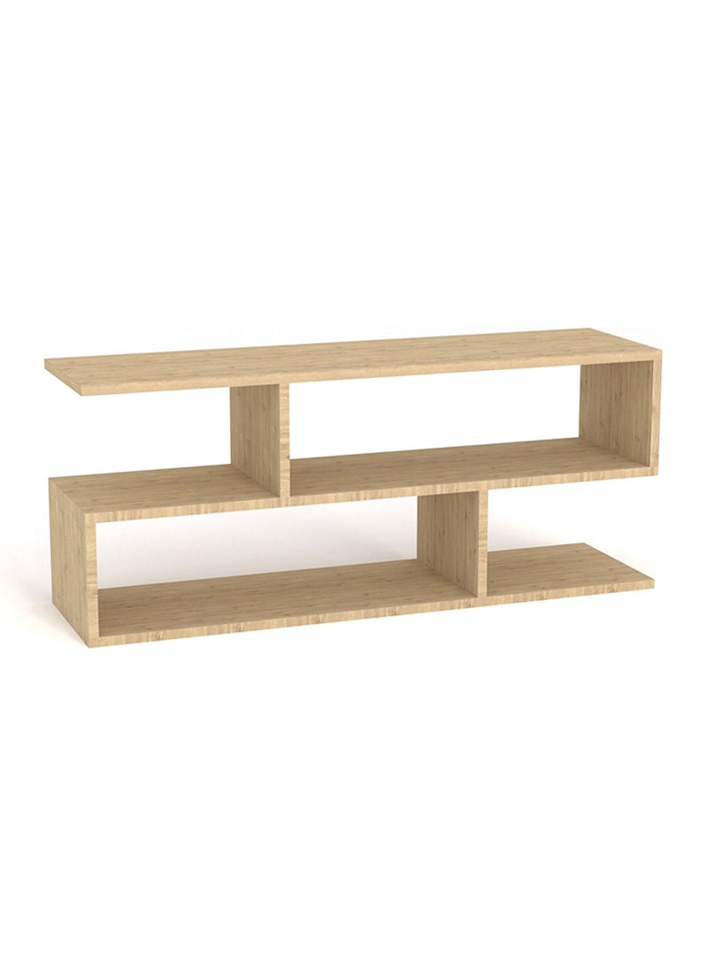 Mahmayi - Mahmayi Natural Davos Oak Modern TV Stand with Coffee Table for Laptop Computer/TV/PC/Printer, Multifunctional Systems (100x30x45cm) - Image 1