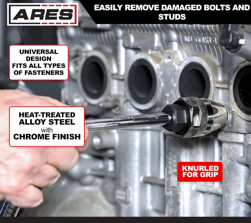 ARES 70016 - Damaged Bolt and Stud Extractor Tool - Grips and Removes 1/4-Inch to 1/2-Inch Studs - Ideal for Broken, Rounded Off, Painted Over, and Rusted Tight Bolts - Image 3