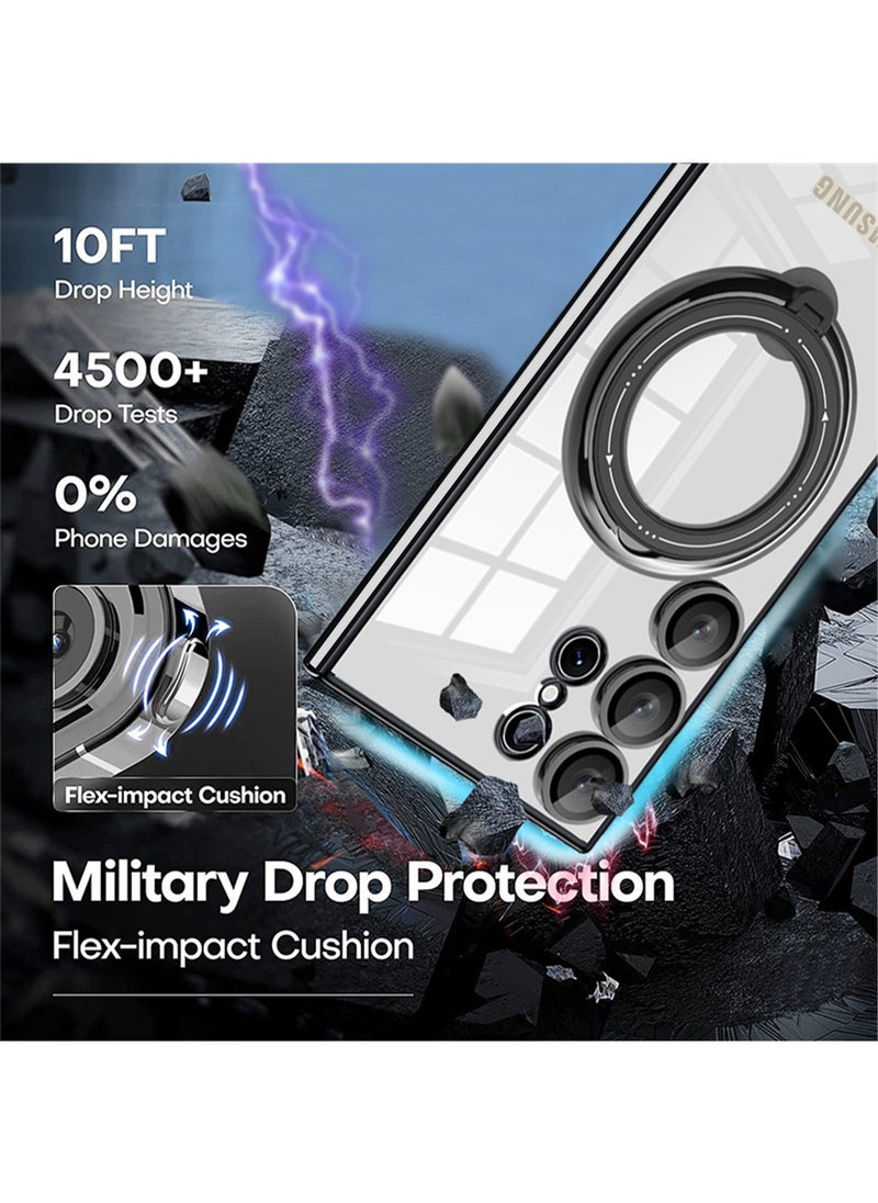 X-level - Samsung Galaxy S24 Ultra Case Cover with 360 Rotation Magnetic Invisible Stand with MagSafe Wireless charging Comfortable Touch Translucent Back Cover Camera len Protector Shell for Galaxy S24 Ultra - Image 1