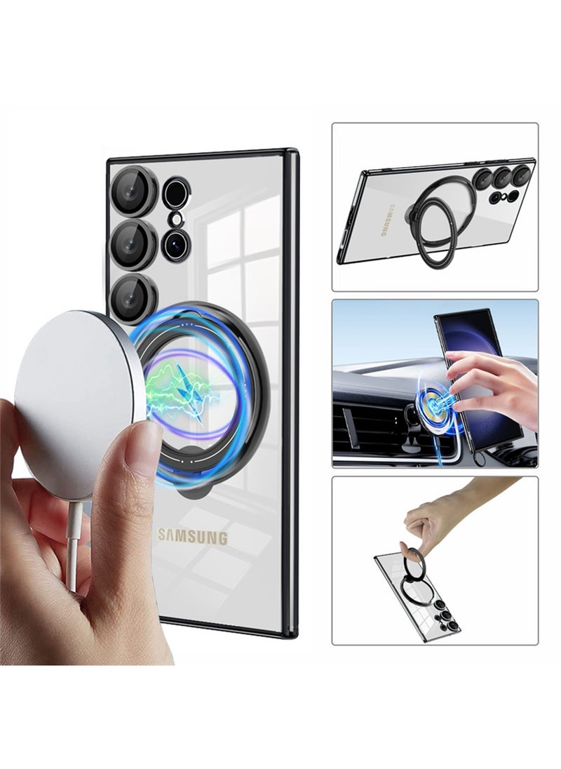 X-level - Samsung Galaxy S24 Ultra Case Cover with 360 Rotation Magnetic Invisible Stand with MagSafe Wireless charging Comfortable Touch Translucent Back Cover Camera len Protector Shell for Galaxy S24 Ultra - Image 1