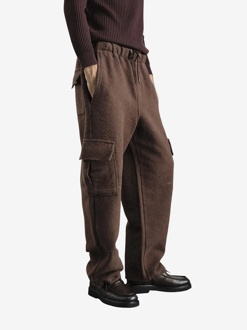 Giesto GIESTO Relaxed Fit Textured Drawstring Waist Pants