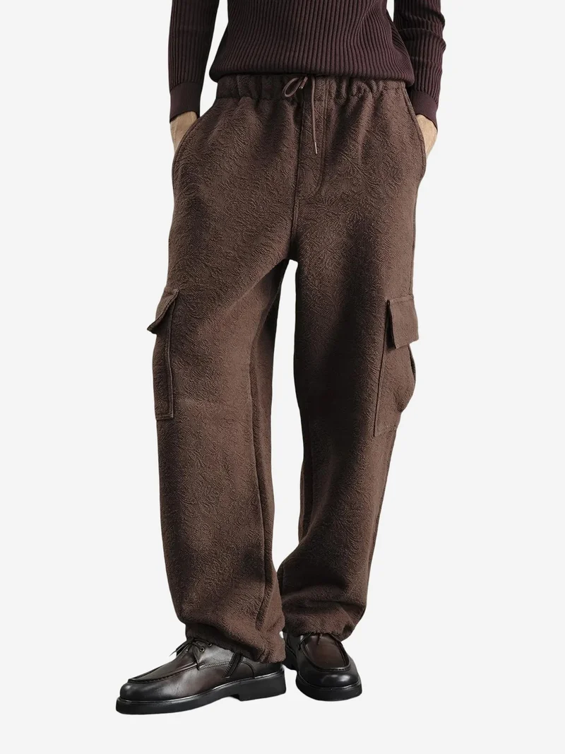 Giesto GIESTO Relaxed Fit Textured Drawstring Waist Pants
