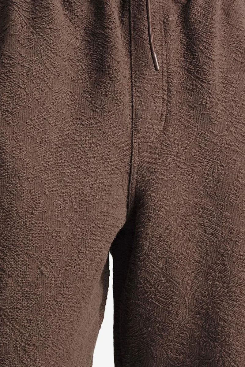 Giesto Beaver Brown GIESTO Relaxed Fit Textured Drawstring Waist Pants for Men | Best Price UAE