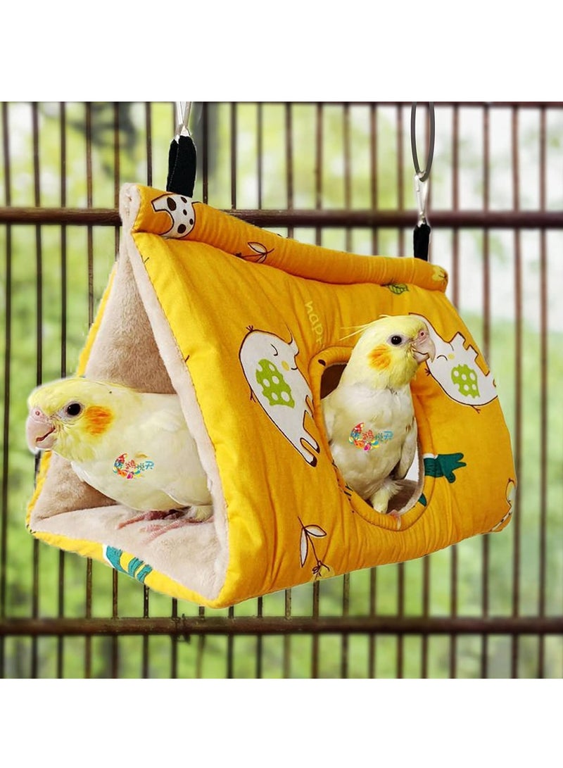 FengSVMA Winter Warm Bird Nest House - Hanging Hammock Velvet Shed Hut Cage Plush Fluffy Birds Hideaway Sleeping Bed Fuzzy for Parrot Parakeet Cockatiels Budgies Lovebird Medium - Image 2