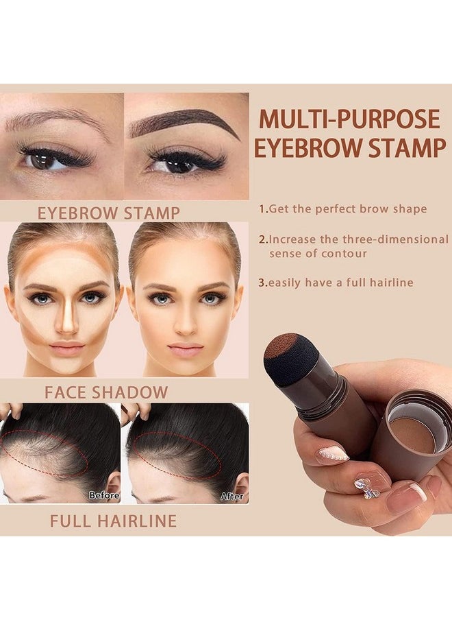FIgment - Natural Hairline Powder, Hair Shading Sponge Pen, Hairline Shadow Powder Stick, Quick Hair Root Touch-Up, Paired With 2 Pairs Of Eyebrow Stamp (Black, 1) - Image 1